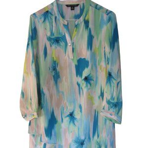 Zac & Rachel Women's long blouse/tunic, Medium, teal/blue/green